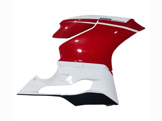 Rabatt Ducati 1199 Motorrad Verkleidung 2011-2014 - Weiss Rot Glanzendes Schwarz