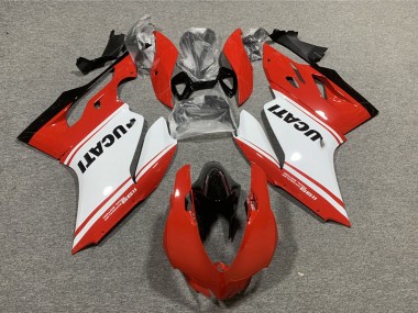 Rabatt Ducati 1199 Motorrad Verkleidung 2011-2014 - Rot Weiss Glanzendes Schwarz