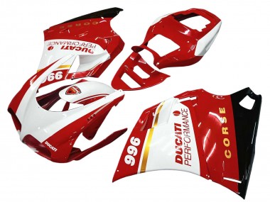Rabatt Ducati 996 Motorrad Verkleidung 1993-2005 - Weiss Rot Gold Glanzendes Schwarz Corse Performance