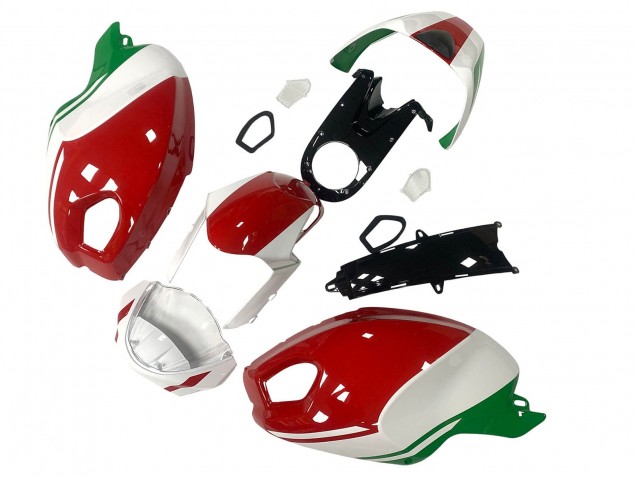 Rabatt Ducati Monster 696 796 1100 1100S Motorrad Verkleidung 2008-2012 - Weiss Rot Grun