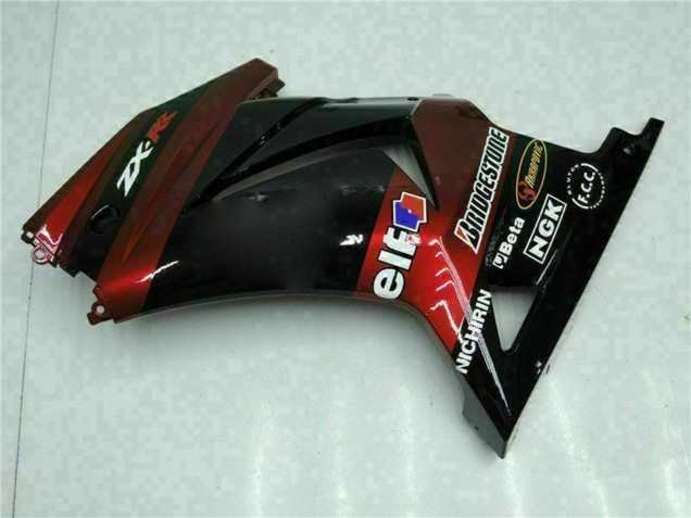 Rabatt Kawasaki EX250 Motorrad Verkleidung 2008-2012 - Glanzendes Schwarz Kastanienbraun Rot