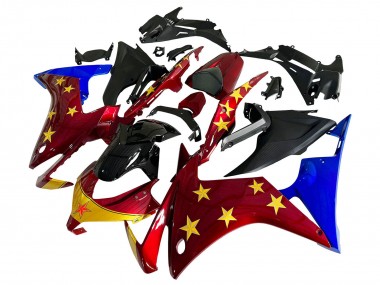 Rabatt Honda CBR500R Motorrad Verkleidung 2013-2015 - Rot Blau Gelb Stern