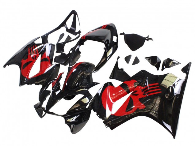 Rabatt Honda VFR 800 Motorrad Verkleidung 2002-2013 - Glanzendes Schwarz Rot