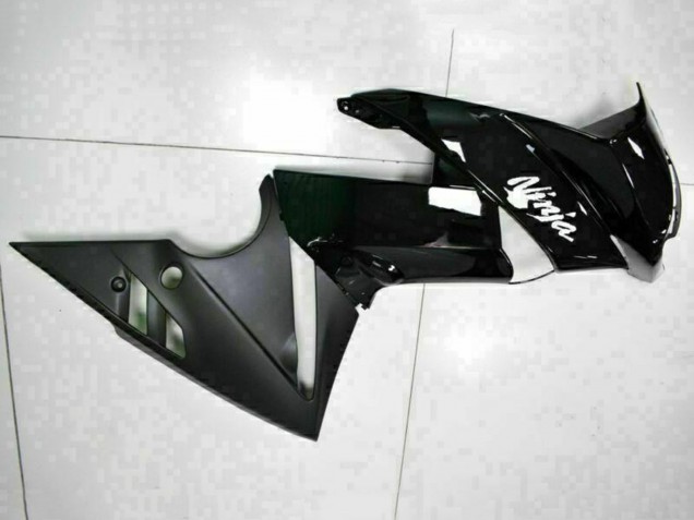 Rabatt Kawasaki EX650 Motorrad Verkleidung 2009-2011 - Glanzendes Schwarz Weiss Aufkleber
