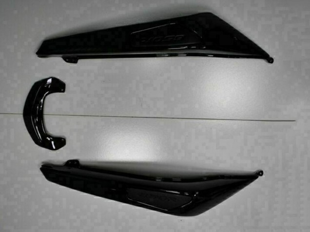 Rabatt Kawasaki EX650 Motorrad Verkleidung 2009-2011 - Glanzendes Schwarz Weiss Aufkleber