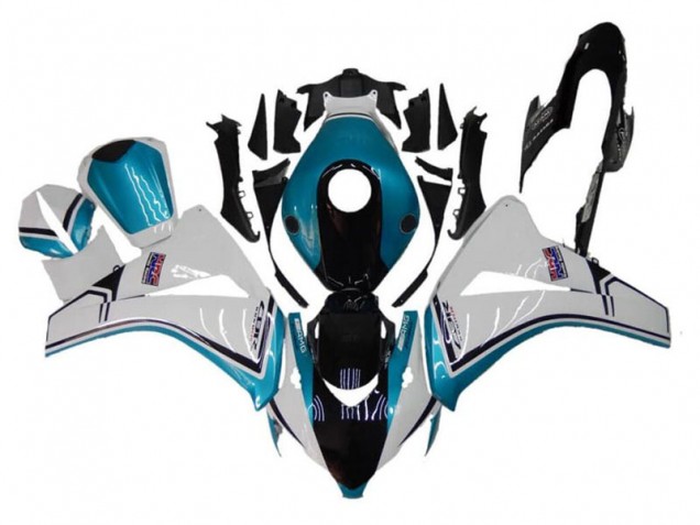 Rabatt Honda CBR1000RR Motorrad Verkleidung 2008-2011 - Weiss Blau Glanzendes Schwarz