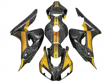 Rabatt Honda CBR1000RR Motorrad Verkleidung 2006-2007 - Gold Schwarz Geschmiedet Carbonfaser