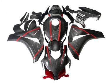 Rabatt Honda CBR1000RR Motorrad Verkleidung 2008-2011 - Schwarzes Carbonfaser Rot
