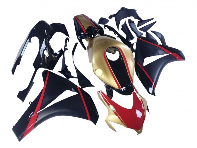 Rabatt Honda CBR1000RR Motorrad Verkleidung 2008-2011 - Gold Rot Glanzendes Schwarz