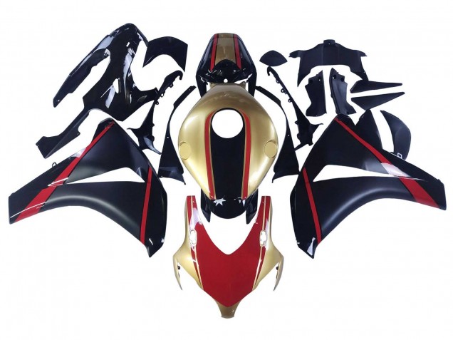 Rabatt Honda CBR1000RR Motorrad Verkleidung 2008-2011 - Gold Rot Glanzendes Schwarz