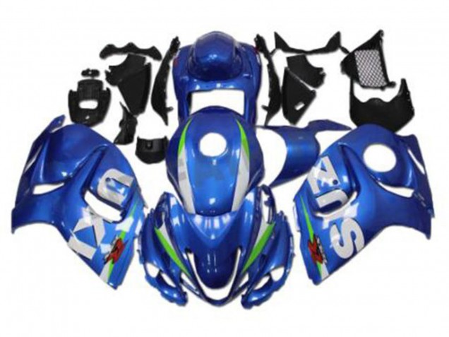 Rabatt Suzuki GSXR 1300 Hayabusa Motorrad Verkleidung 2008-2020 - Blau Weiss Grun