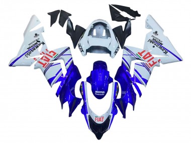 Rabatt Kawasaki ZX10R Motorrad Verkleidung 2004-2005 - Glanzendes Blau Weiss Fiat Motul