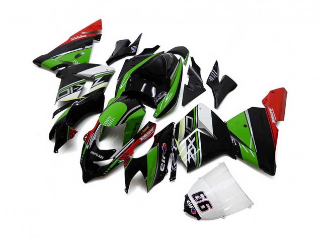 Rabatt Kawasaki ZX10R Motorrad Verkleidung 2004-2005 - Weiss Schwarz Grun Elf