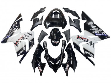 Rabatt Kawasaki ZX10R Motorrad Verkleidung 2004-2005 - Weiss Schwarz West Ninja