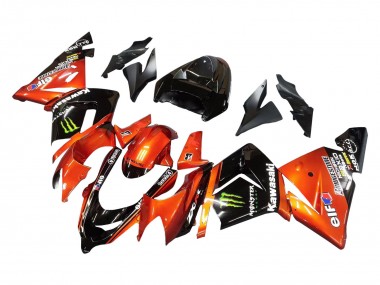 Rabatt Kawasaki ZX10R Motorrad Verkleidung 2004-2005 - Burnt Orange Schwarz Monster Elf