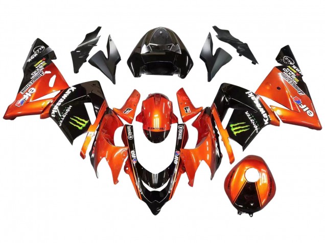 Rabatt Kawasaki ZX10R Motorrad Verkleidung 2004-2005 - Burnt Orange Schwarz Monster Elf