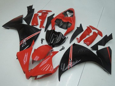 Rabatt Yamaha YZF R1 Motorrad Verkleidung 2012-2014 - Rot Glanzendes Schwarz