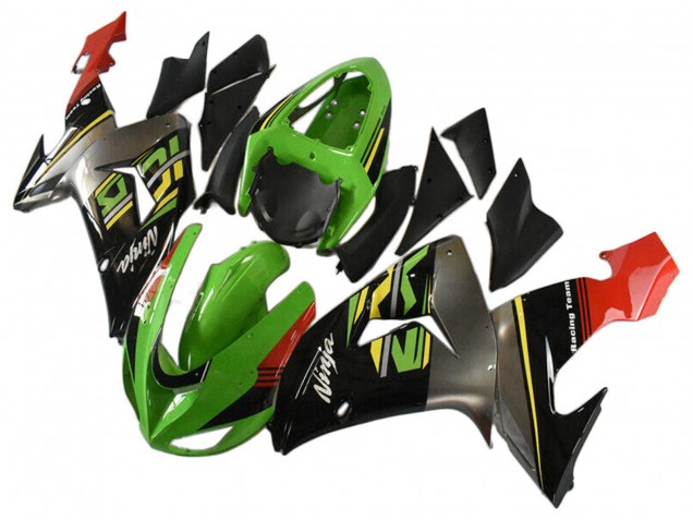 Rabatt Kawasaki ZX10R Motorrad Verkleidung 2006-2007 - Grun Grau Rot Schwarz Gelb