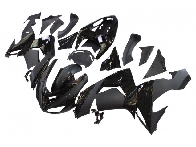 Rabatt Kawasaki ZX10R Motorrad Verkleidung 2006-2007 - Matt Schwarz Glanzendes Schwarz