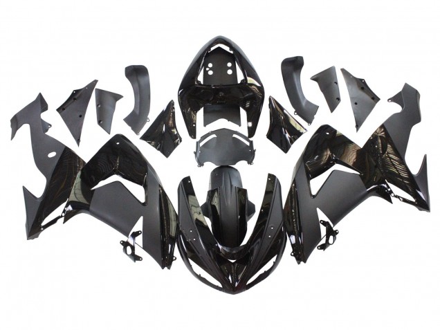 Rabatt Kawasaki ZX10R Motorrad Verkleidung 2006-2007 - Matt Schwarz Glanzendes Schwarz