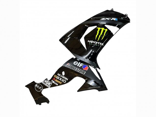 Rabatt Kawasaki ZX10R Motorrad Verkleidung 2006-2007 - Grau Gelb Glanzendes Schwarz Monster Elf