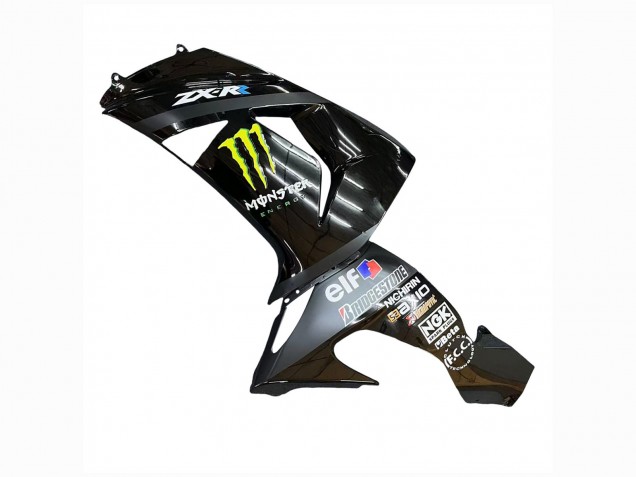Rabatt Kawasaki ZX10R Motorrad Verkleidung 2006-2007 - Grau Gelb Glanzendes Schwarz Monster Elf