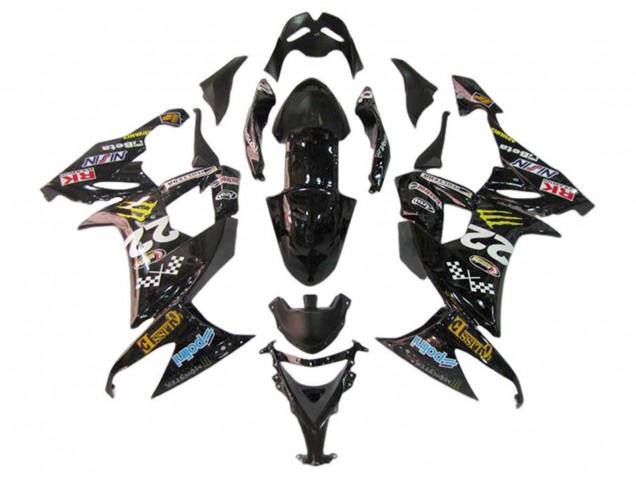 Rabatt Kawasaki ZX10R Motorrad Verkleidung 2006-2007 - Glanzendes Schwarz Rot Blau Gelb Monster