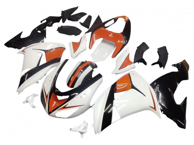 Rabatt Kawasaki ZX10R Motorrad Verkleidung 2006-2007 - Weiss Orange Schwarz