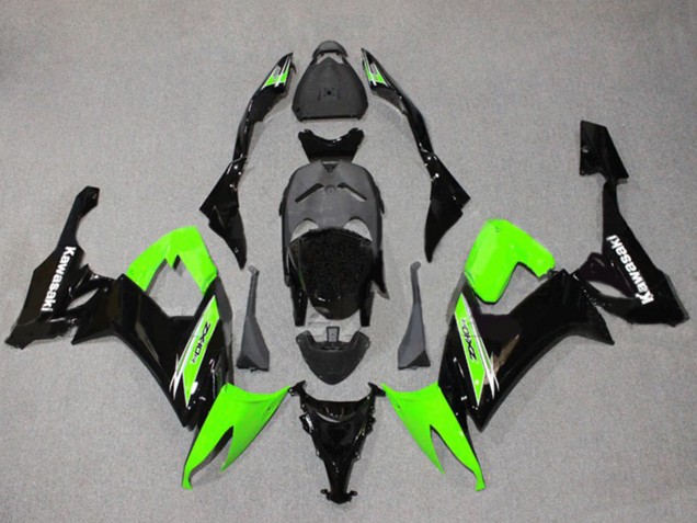 Rabatt Kawasaki ZX10R Motorrad Verkleidung 2008-2010 - Grun Glanzendes Schwarz