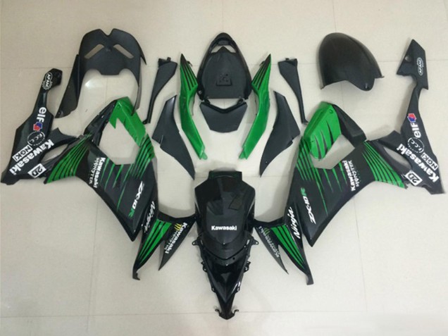 Rabatt Kawasaki ZX10R Motorrad Verkleidung 2008-2010 - Matt Schwarz Grun
