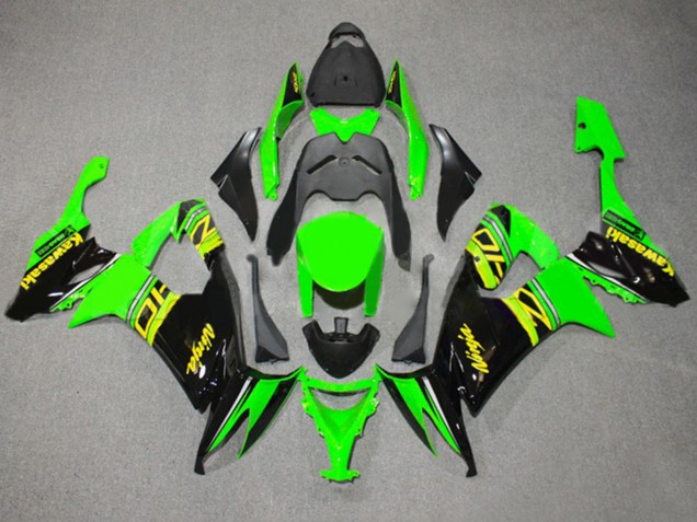 Rabatt Kawasaki ZX10R Motorrad Verkleidung 2008-2010 - Grun Glanzendes Schwarz Gelb