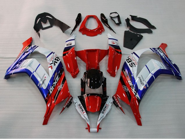 Rabatt Kawasaki ZX10R Motorrad Verkleidung 2011-2015 - Weiss Blau Rot Schwarz SBK Maxxis