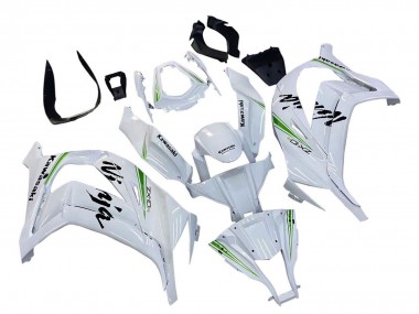 Rabatt Kawasaki ZX10R Motorrad Verkleidung 2011-2015 - Weiss Grun Streifen Schwarz Ninja