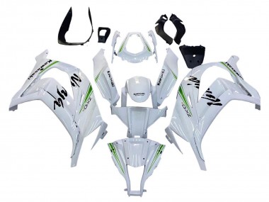 Rabatt Kawasaki ZX10R Motorrad Verkleidung 2011-2015 - Weiss Grun Streifen Schwarz Ninja