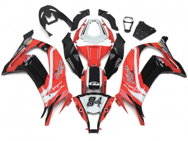 Rabatt Kawasaki ZX10R Motorrad Verkleidung 2011-2015 - Weiss Rot Glanzendes Schwarz Pedercini 84
