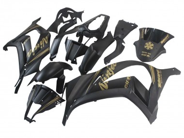 Rabatt Kawasaki ZX10R Motorrad Verkleidung 2011-2015 - Matt Schwarz Gold Schnee Elf