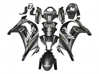 Rabatt Kawasaki ZX10R Motorrad Verkleidung 2011-2015 - Matt Schwarz Grun Elf