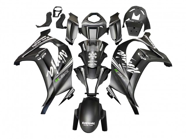 Rabatt Kawasaki ZX10R Motorrad Verkleidung 2011-2015 - Matt Schwarz Grun Elf