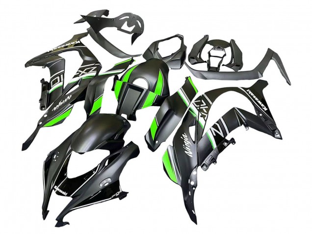 Rabatt Kawasaki ZX10R Motorrad Verkleidung 2016-2020 - Matt Schwarz Grun Weiss Ninja