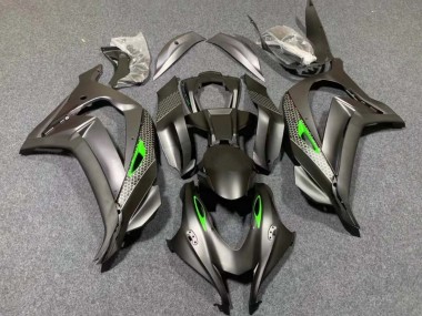 Rabatt Kawasaki ZX10R Motorrad Verkleidung 2016-2020 - Matt Schwarz Grun Bienenwabe