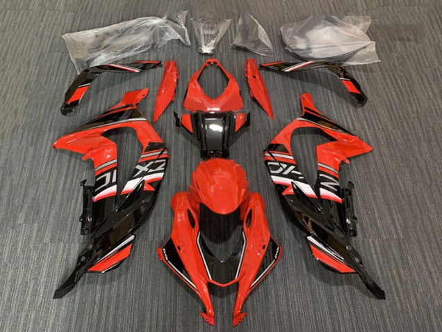 Rabatt Kawasaki ZX10R Motorrad Verkleidung 2016-2020 - Rot Glanzendes Schwarz