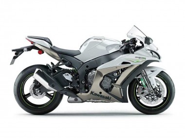 Rabatt Kawasaki ZX10R Motorrad Verkleidung 2016-2020 - Perl Weiss Grun