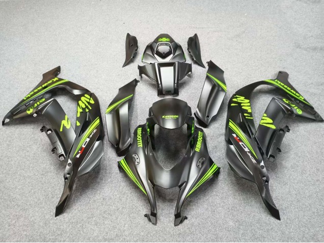 Rabatt Kawasaki ZX10R Motorrad Verkleidung 2016-2020 - Matt Schwarz Grun