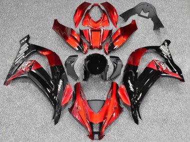 Rabatt Kawasaki ZX10R Motorrad Verkleidung 2016-2020 - Rot Glanzendes Schwarz