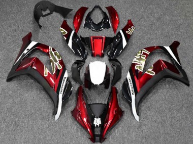 Rabatt Kawasaki ZX10R Motorrad Verkleidung 2016-2020 - Rot Glanzendes Schwarz Weiss