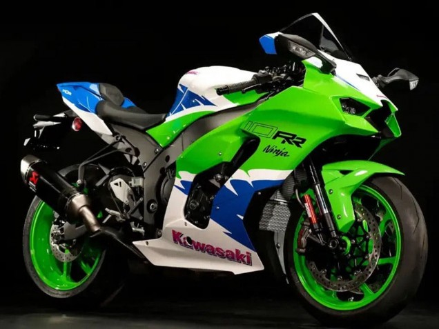 Rabatt Kawasaki ZX10R Motorrad Verkleidung 2021-2025 - Weiss Grun Blau Schwarz