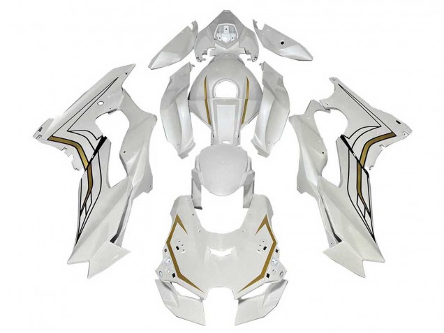 Rabatt Kawasaki ZX10R Motorrad Verkleidung 2021-2025 - Weiss Gold