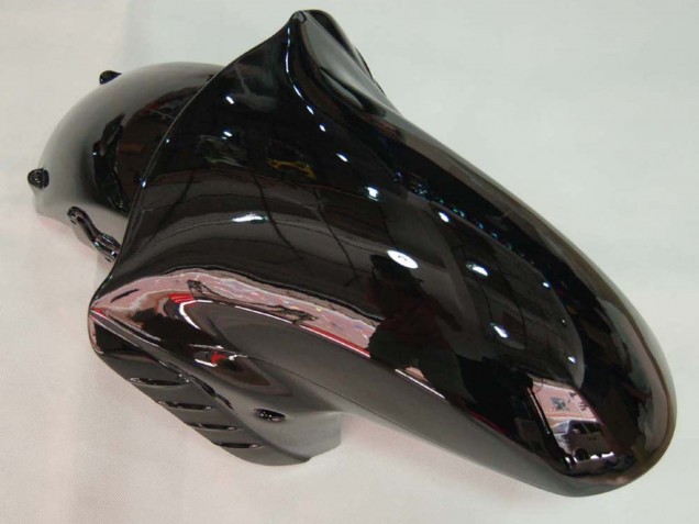 Rabatt Kawasaki ZX14R ZZR1400 Motorrad Verkleidung 2006-2011 - Glanzendes Schwarz Grun Flamme