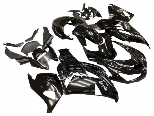 Rabatt Kawasaki ZX14R ZZR1400 Motorrad Verkleidung 2012-2024 - Glanzendes Schwarz Matt Schwarz Weiss Ninja
