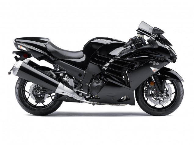 Rabatt Kawasaki ZX14R ZZR1400 Motorrad Verkleidung 2012-2024 - Glanzendes Schwarz Matt Schwarz Weiss Ninja